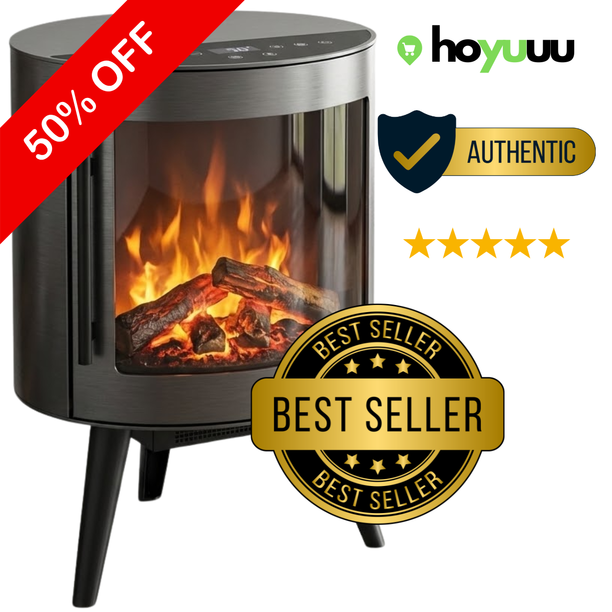 Fireplace electric heater with flame effect